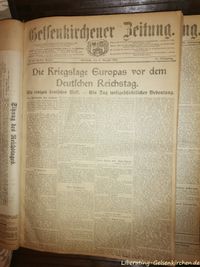 Gelsenkirchener Schlagzeilen vom 5. August 1914
