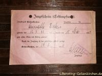 Impfbescheinigung Anette Eickers 15. Mai 1939